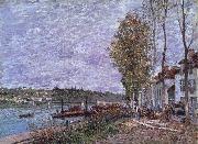 Alfred Sisley Overcast Day at Saint-Mammes Sweden oil painting artist